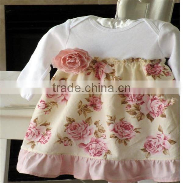 Latest Casual Baby Girls Santa Christmas Dress Fancy Long Sleeve Dresses For Girls Of 7 Years Old