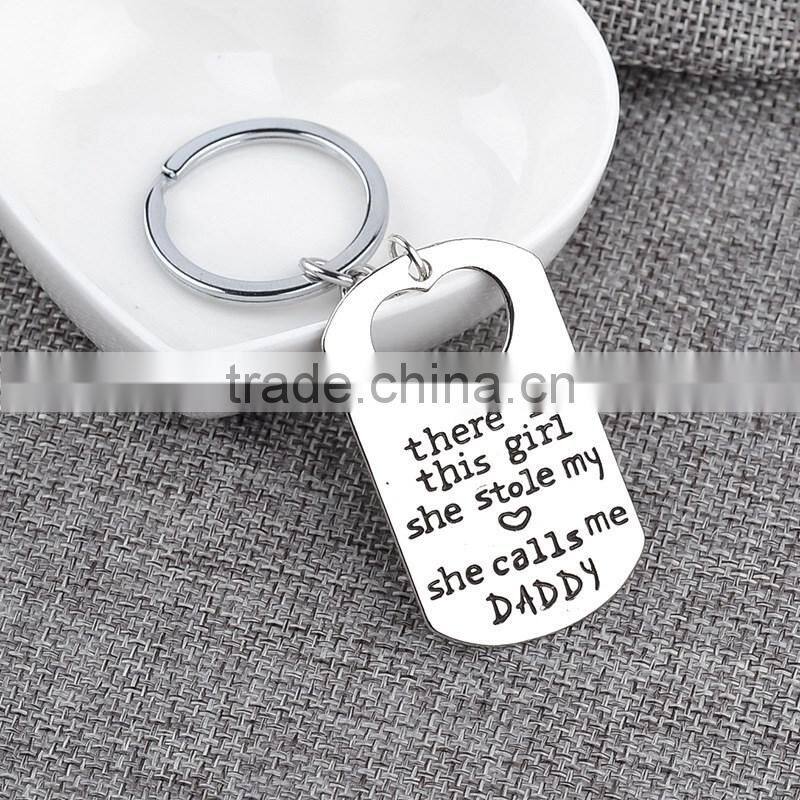 Fashion DIY Keychain and Necklace Heart Gift New Mommy Daddy Mother Father's Day