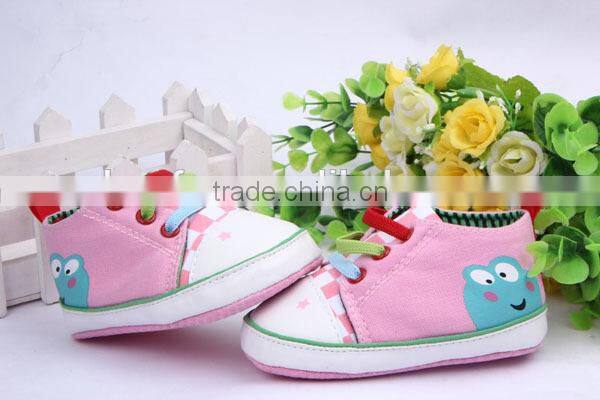 spring 3 colors slip-on printed frog baby walking shoes