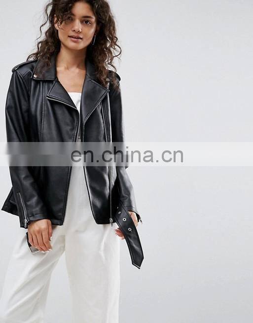 women popular designs custom pu leather jackets