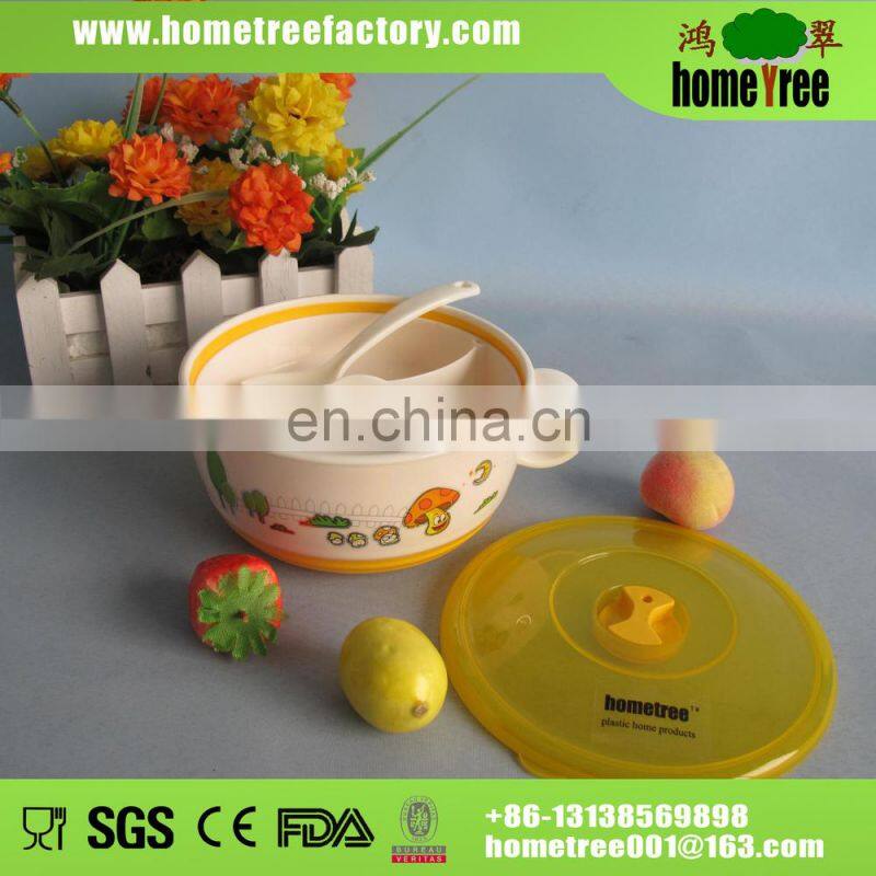 2 layer kid plastic soup bowl with cover