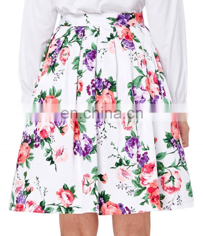 19 Colors ! Grace Karin Cheap Occident Short Retro Vintage Floral Print Cotton Skirt CL6294-3#