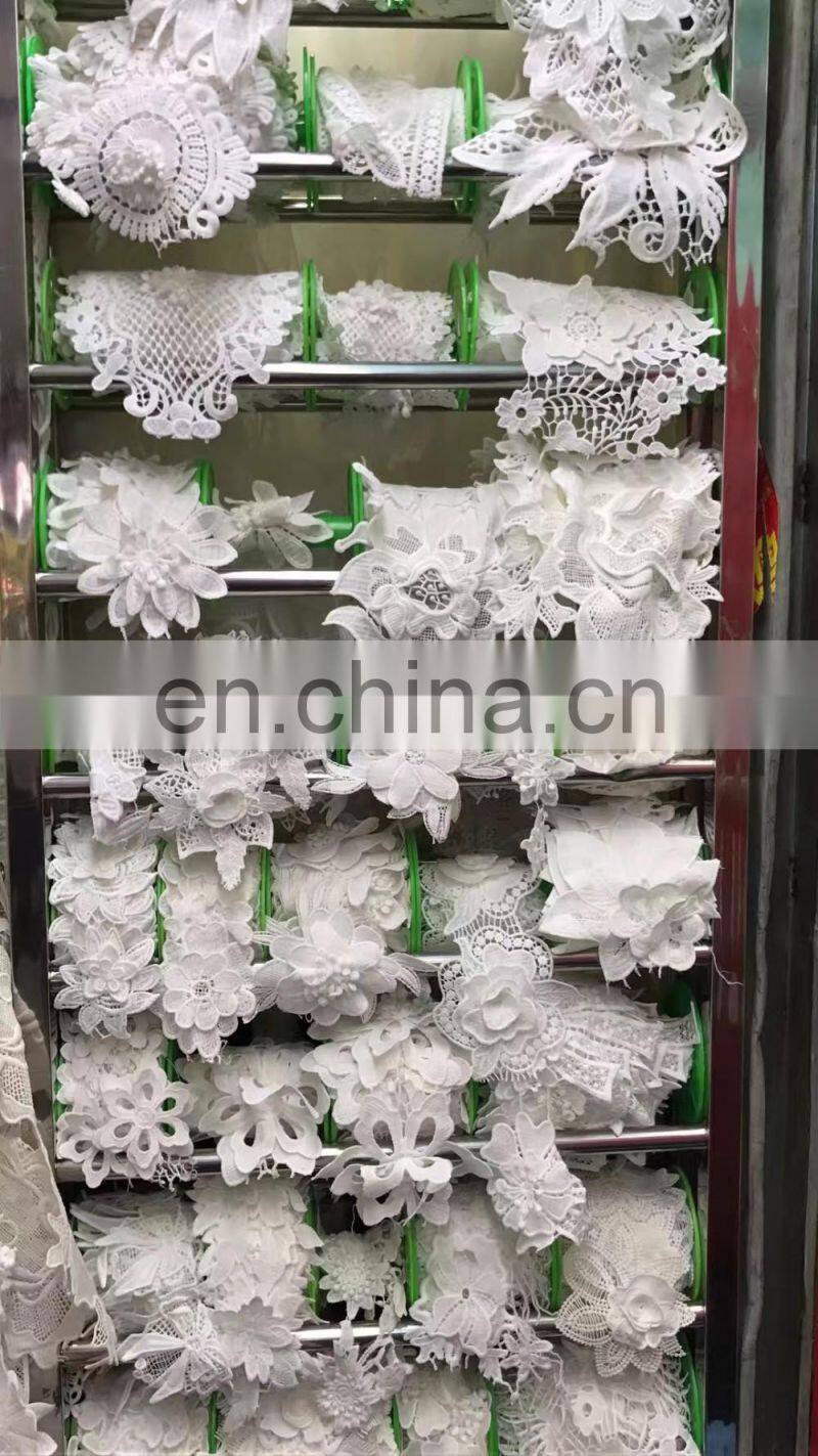 new arrival white 3d flower lace trim for dress and decoration