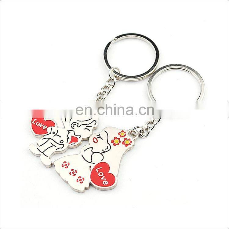 Custom double boy and gilf metal keychains for sale