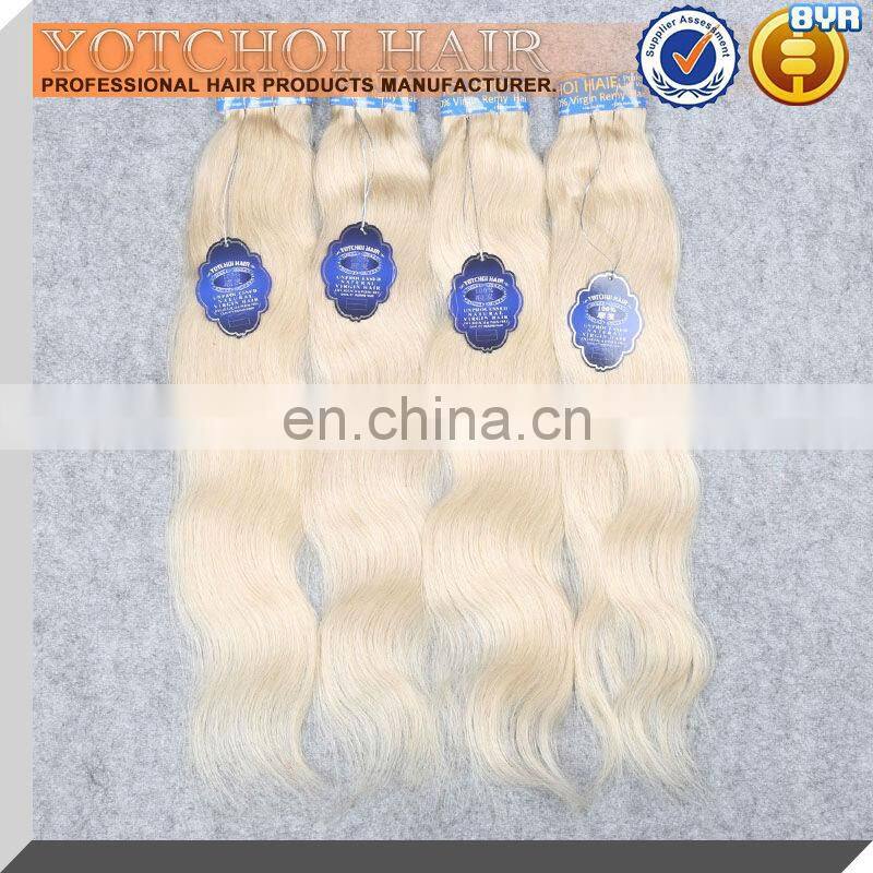 Good luster and smooth hair charming design full cuticle thick bundle cheap Russian 2 inch root blonde body wave remy human hair