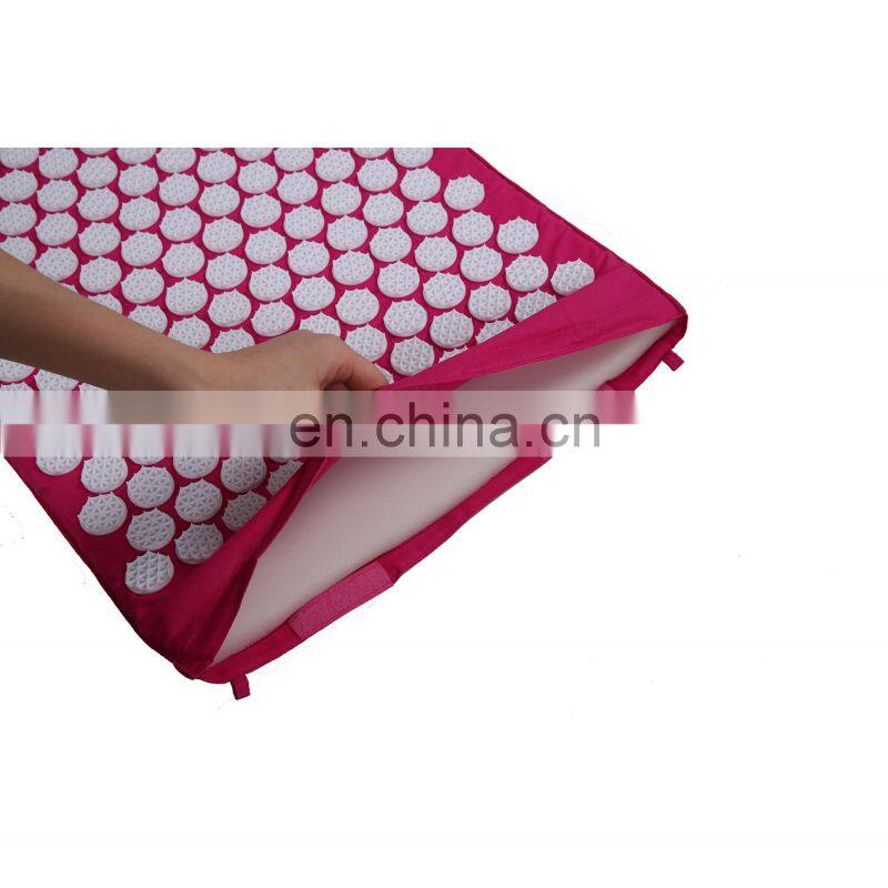 High Quality Natural Linen Sponge Filler Plastic Spike Cheap Acupressure Mat and Pillow set