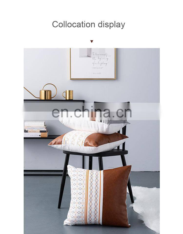RAWHOUSE high quality leather throw cushion cover couch sofa cotton square decorative pillowcase
