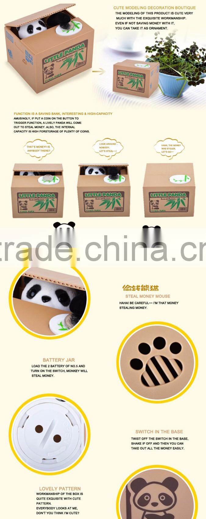 Wholesale gift items funny panda coin bank for kids