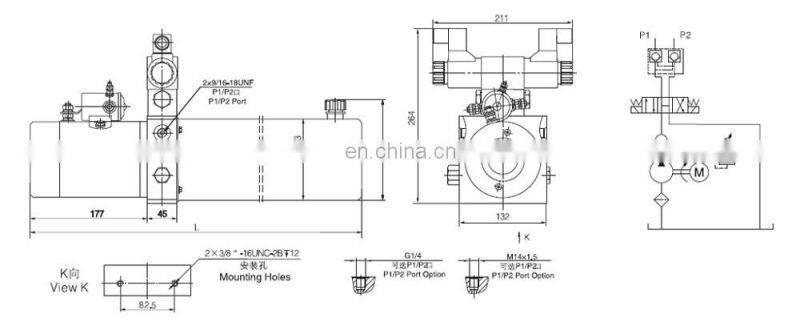 12 V dc hydraulic power pack unit for double acting functions