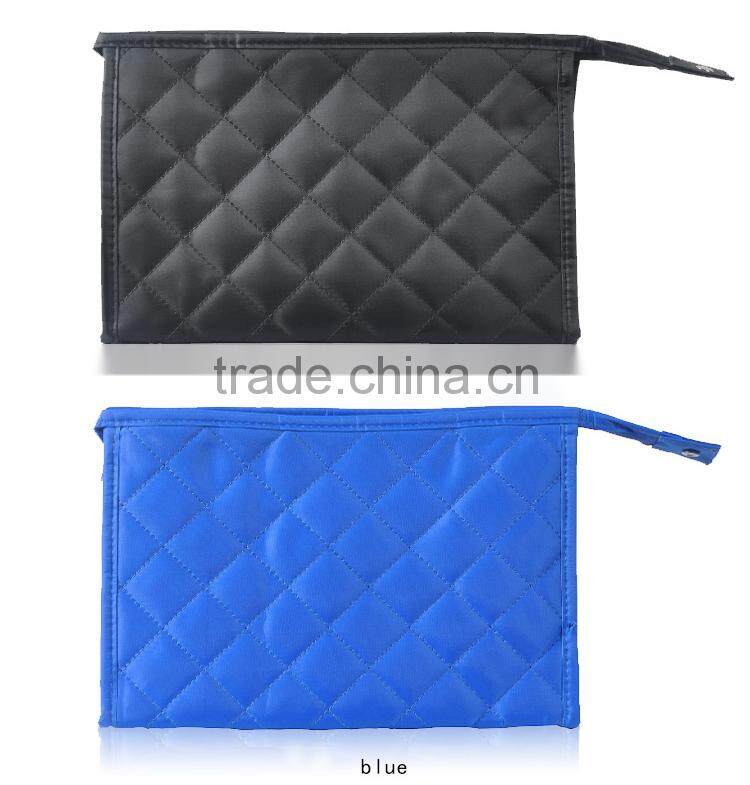 Prismatic tartan pattern fashionable cosmetic bag, high class for female