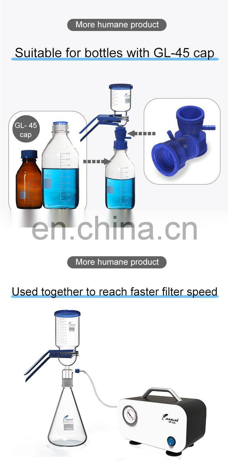 JOANLAB 500ml Laboratory Glass Funnel Vacuum filter Solvent Filtration Apparatus