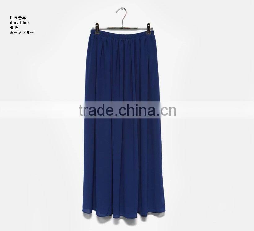 2015 Latest Fashion Lady Chiffon Maxi Skirt for Women