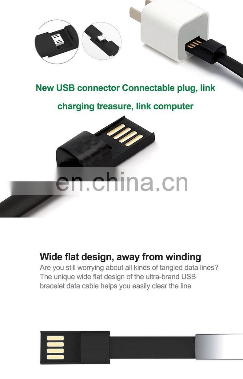 2020 New Product Bracelet Data Cable Wholesale Fast Charger Micro USB Data Cable Mobile Phone Charging Data Line Bracelet Cable