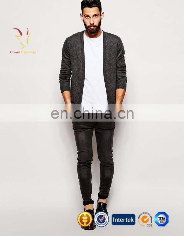 Mens fashion cashmere cardigan sweater without buttons