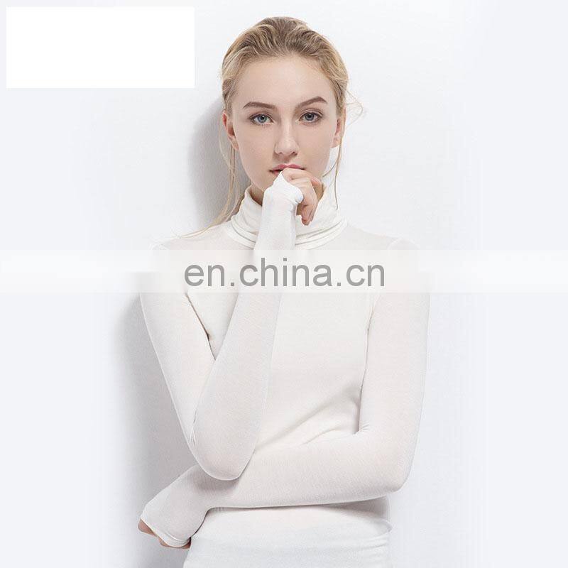 62/5000 Wholesale Custom-made Large Women's autumn long-sleeved t-shirt women's solid color Turtleneck Modert jacket autumn