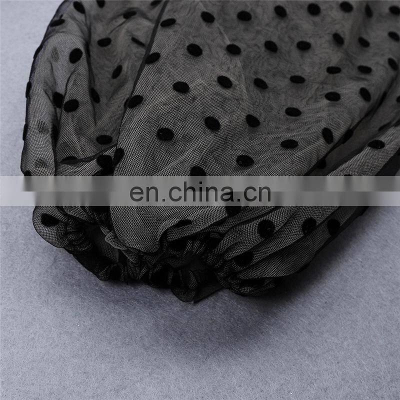 stand neck mesh dot synthetic leather skirt Long Sleeve Sexy Swear Club Wear Tight Wear