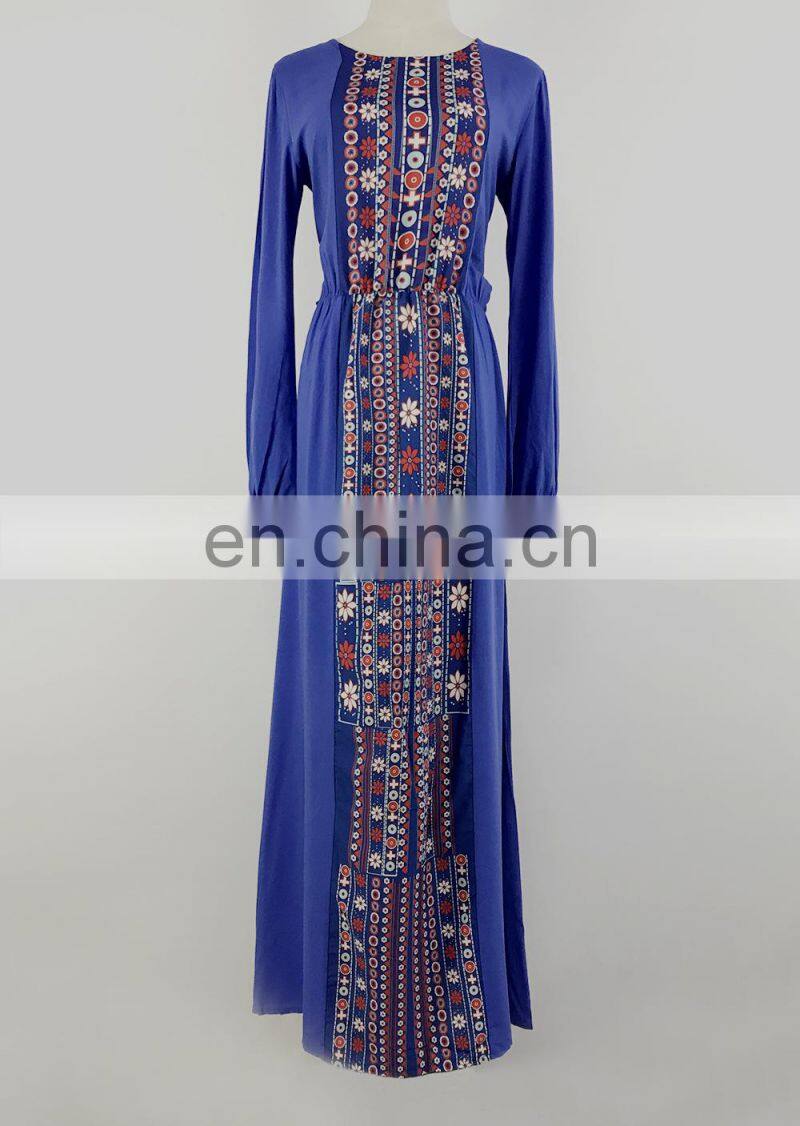 Boho Long Sleeve Maxi Women Dress Bohemian Elegant Casual Long Dresses Muslim Khaki Grey Loose Autumn Fashion Clothes New