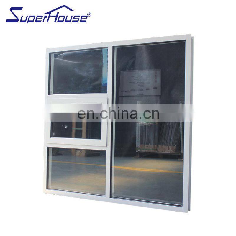 NFRC double glazed aluminium awning window top fixed windows