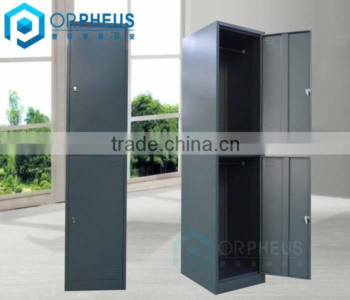 Cheap time-proof KD 2 doors storage locker, metal golf locker,school double tier steel locker