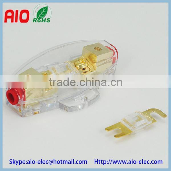 Gold Plated 4/8GA Mini ANL AFS Auto Fuse Holder Car Fuse Sheath For Car Electronic Appliances