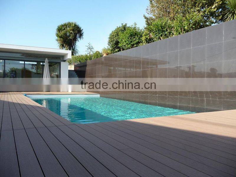 Water-proof plastic wood flooring / decking from U-timber for swimming pool
