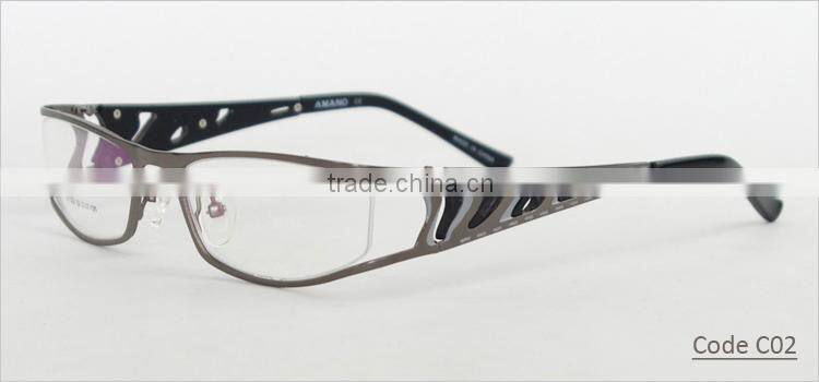 Full-rim with wide temple hot sale fashion metal clear lens glasses frame