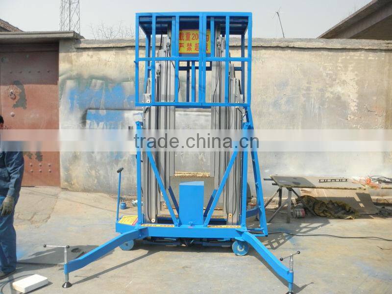 Aluminum Hydraulic Mobile Two Post Lift for Man