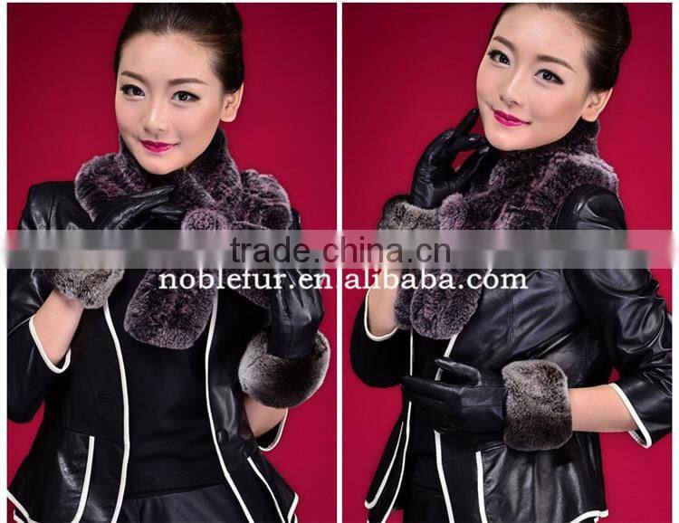 luxury 2015 new trends fancy rex rabbit fur pompon female Winter neckerchief