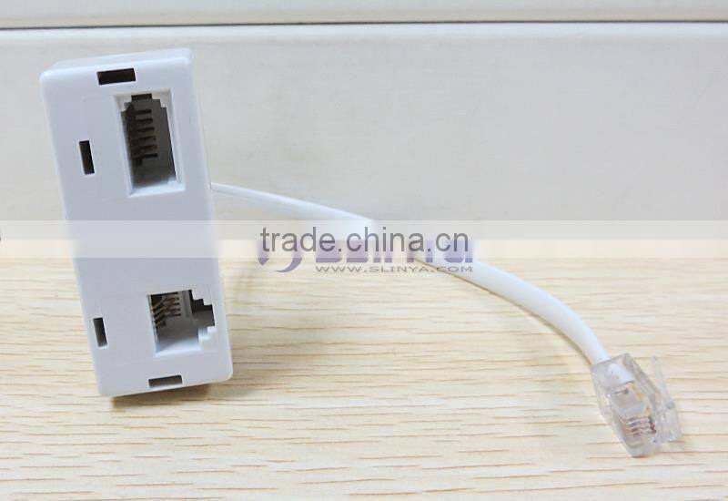 Wholesale Price Telephone RJ45 Plug to BT RJ11 M/F 6P4C Jack Cable Cord Splitter