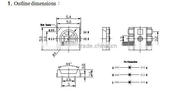 led strip 0.5W high power 5050 red/yellow/blue/green/white led chips