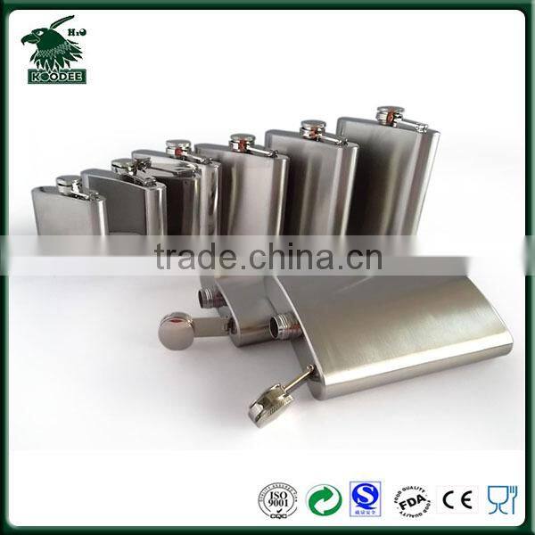 High quality stainless steel material novelty hip flasks with FDA certification