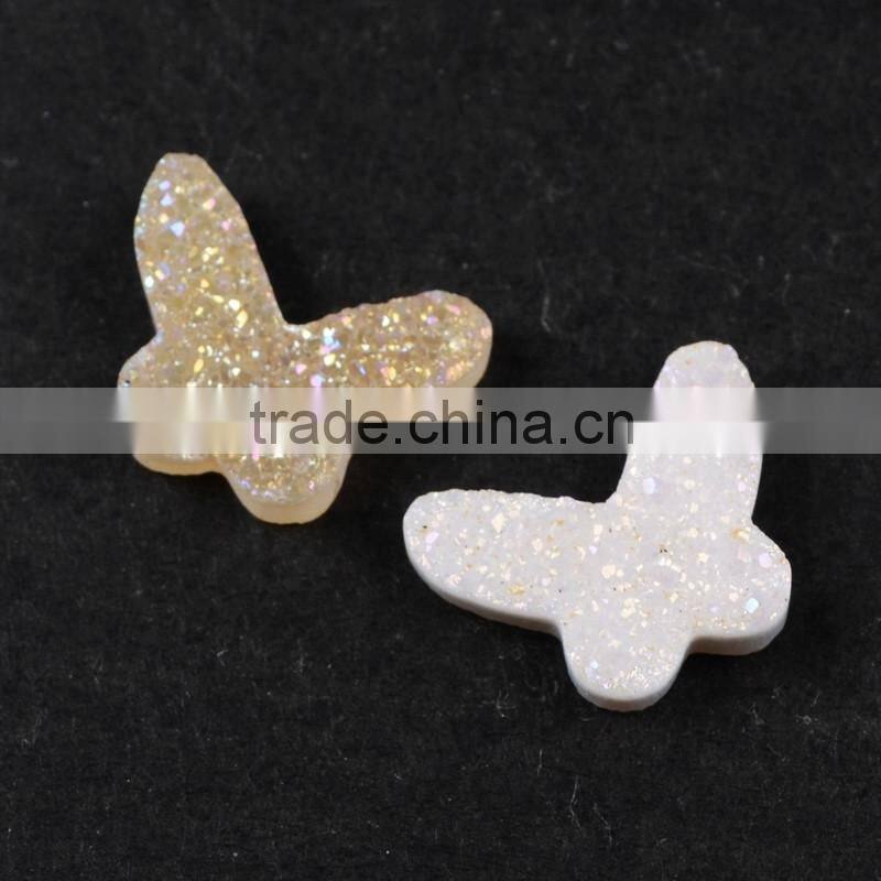 Natural titanium blue butterfly agate drusy angel druzy wings cabochons