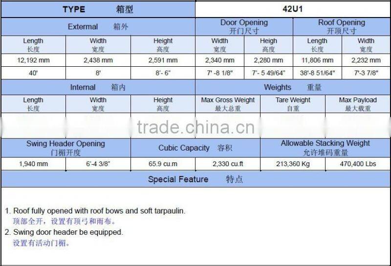 40ft One Way Container
