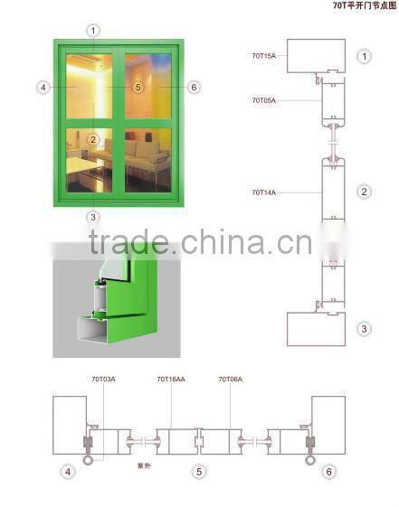 70T casement series Aluminum Casement Windows (Aluminum Windows Frame)