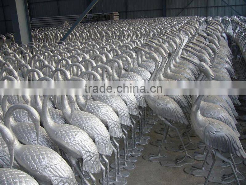 43 Inch Sculptured Cranes in Bronze Finish