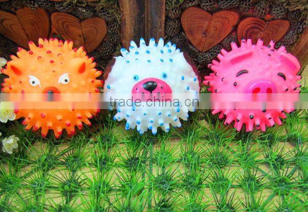 8.5cm pink spikey pig ball simple small funny dog toy