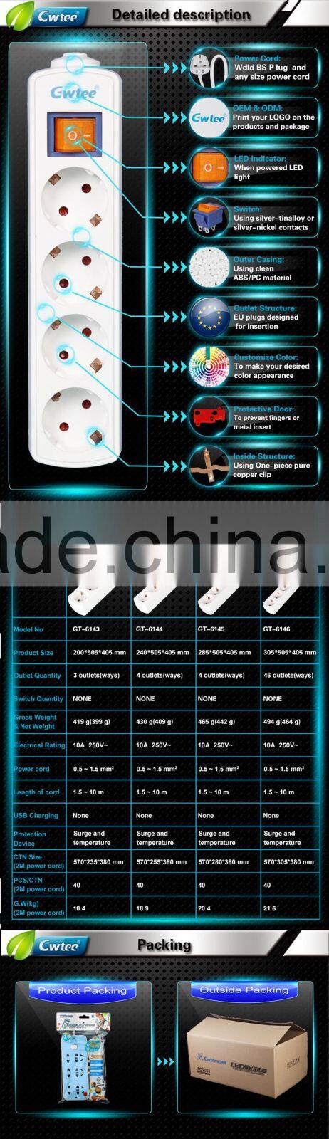 EU Extension Electrical Switch Socket