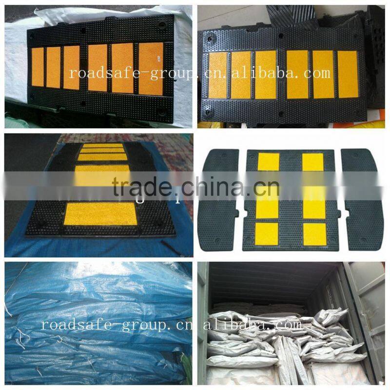 yellow and black rubber Speed bump black/ speed blocker/