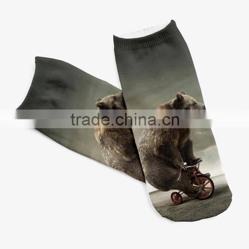 high quality animals 3d digital full print colorful men ankle socks gay
