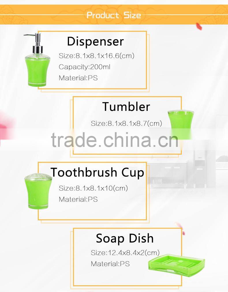 4pcs plastic bathroom sets in competitive price and high quality