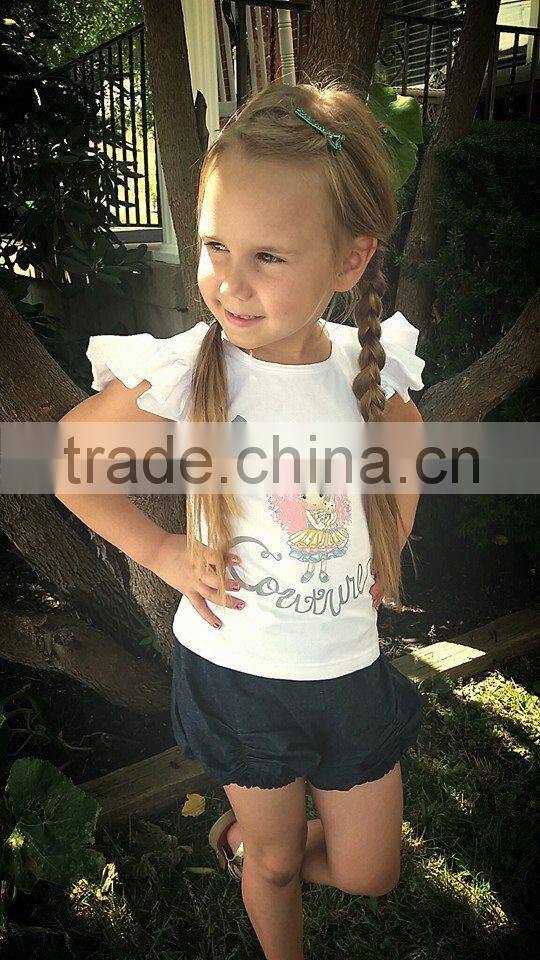 custom Sweet kids sublimation t shirt baby girls cartoon t-shirt