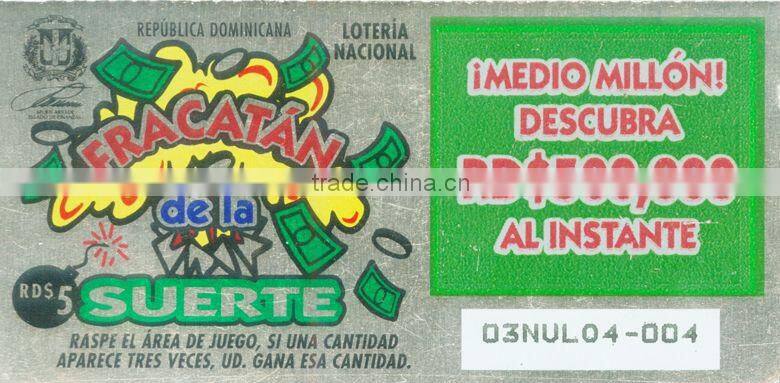 lottery scratch and win card