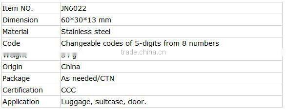JN6022 3 Digits Combination Pad Lock
