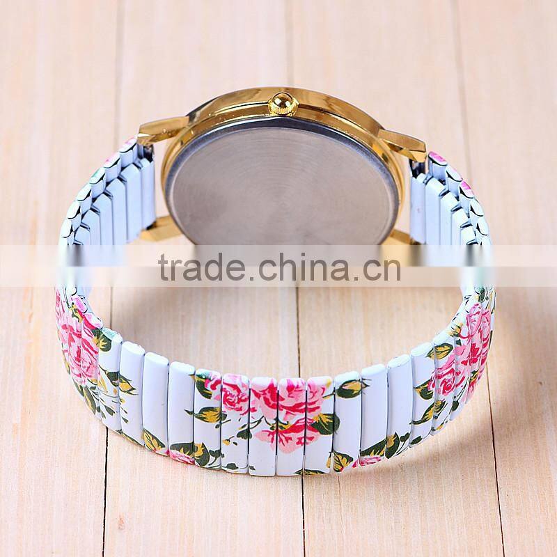 2015 hot sales fashion colourful watch Rose Flower Belt Spring Strap China Wholesale Ladied Fashion Watches Latest