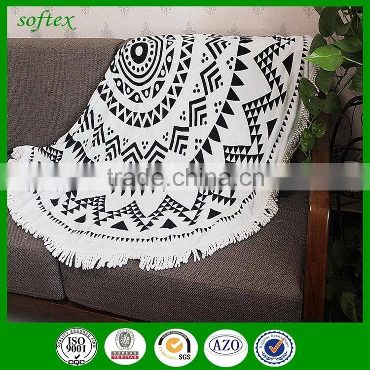 China supplier custom print round beach towels 480 gsm cotton for sale