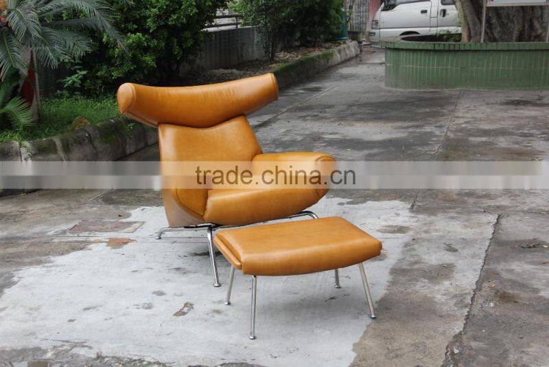 Hans J. Wegner famous design ox chair with ottoman