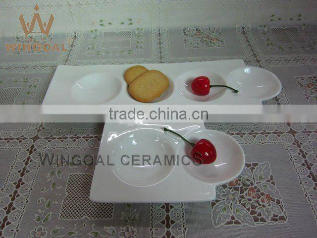 Ceramic fish dipping plate