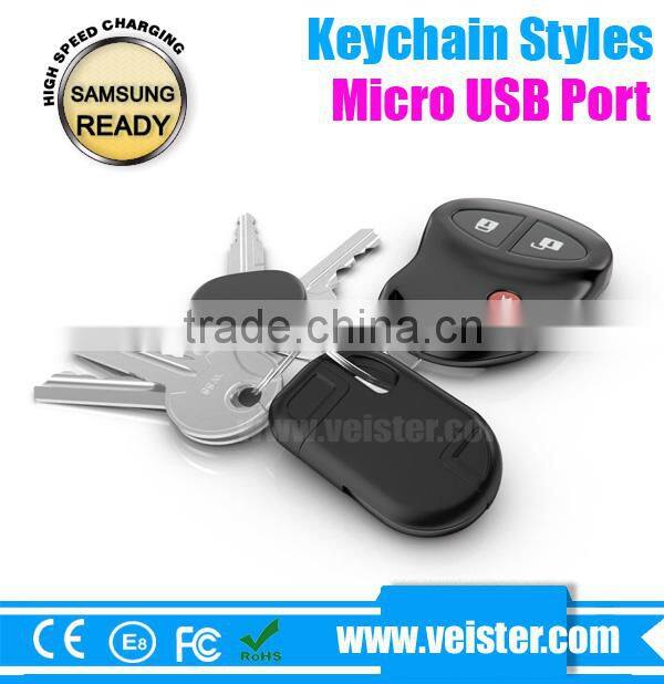 micro usb power data cable with keychain for blackberry HTC