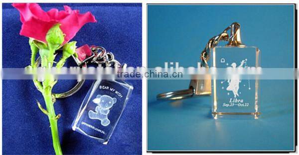 Wholesale 3d laser crystal key chain