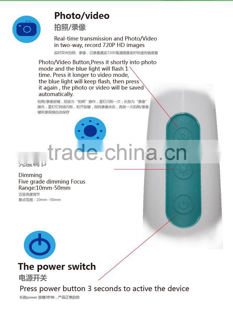 best quality dental oral 720P Full HD Intraoral camera intraoral wifi android/ios wireless dental intraoral wireless camera